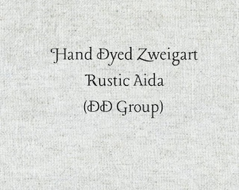 Sky Rustic Aida (OR-DDA-62) ~ Hand Dyed Zweigart Oatmeal Rustico Cross Stitch Fabric