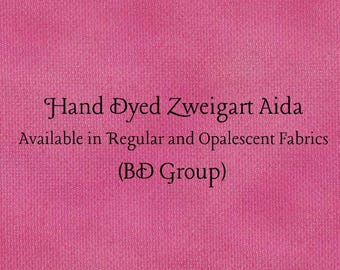 Raspberry Smash Aida (Z-BDA-107) Hand Dyed Zweigart Cross Stitch Fabric