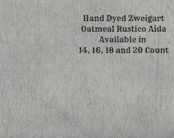Night Shadow Rustic Aida (OR-DDA-67) ~ Hand Dyed Zweigart Oatmeal Rustico Cross Stitch Fabric from Vintage NeedleArts
