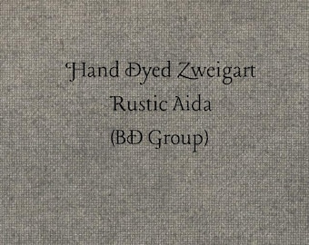 Smoke Rustic Aida (OR-BDA-46) ~ Hand Dyed Zweigart Oatmeal Rustico Cross Stitch Fabric