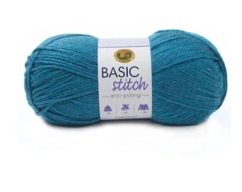 Lion Brand Basic Stitch Anti-Pilling Yarn (Turquoise Heather) ~ 4 medium worsted weight 100% acrylic machine washable