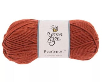 Yarn Bee Pearlspun Yarn (Rust) ~ soft machine washable 100% low pill acrylic