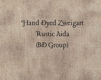 Nantucket Prim Rustic Aida (OR-BDA-22-18-PT) ~ Hand Dyed Zweigart Oatmeal Rustico Cross Stitch Fabric