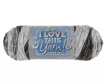 I Love This Yarn Print (Gray Ombre) ~ 100% acrylic