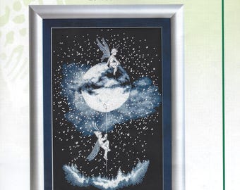KIT - Moon Light counted cross stitch kit from Madeira - moon fairy whimsical magic
