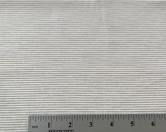 PER YARD ~ Beige and White Stripes Cotton Flannel Fabric ~ 100% cotton brushed for softness