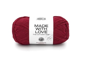 Lion Brand Made With Love: The Cottony One Yarn (Robbie Red) ~ designed for Tom Daley medium weight cotton/acrylic blend machine washable