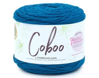 Lion Brand Coboo Yarn (Steel Blue) ~ super soft and breathable machine washable lightweight blend of cotton and bamboo #3 lightweight yarn
