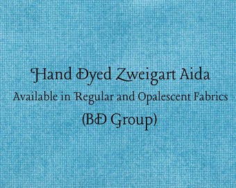 Turquoise Blue Aida (Z-BDA-23) Hand Dyed Zweigart Cross Stitch Fabric