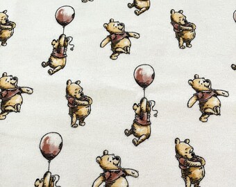 PER YARD ~ Spring's Creative Cotton Flannel Pooh Watercolor Balloon Fabric ~ 100% cotton Winnie the Pooh licensed bear A.L. Milne Disney