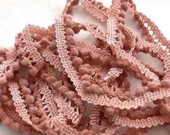Cactus Flower Mini Pom Pom Trim (MPP-43) by Vintage NeedleArts ~ hand-dyed 2 continuous yards