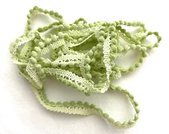Sweet Grass Mini Pom Pom Trim (MPP-12) by Vintage NeedleArts ~ hand-dyed 2 continuous yards
