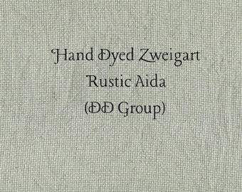 Sage Rustic Aida (OR-DDA-91) ~ Hand Dyed Zweigart Oatmeal Rustico Cross Stitch Fabric