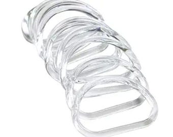 Set of TWO Clear Acrylic Purse/Handbag Handles - D Shape