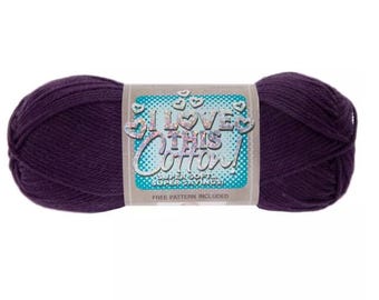 I Love This Cotton! Yarn (Purple) ~ soft machine washable 100% cotton