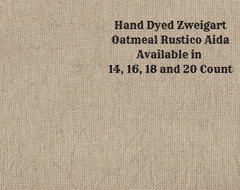 Nutmeg Rustic Aida (OR-DDA-44) ~ Hand Dyed Zweigart Oatmeal Rustico Cross Stitch Fabric from Vintage NeedleArts