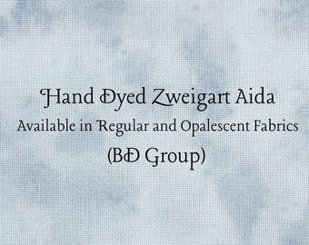 Bluebird Aida (Z-BDA-62-98-PT) Hand Dyed Zweigart Cross Stitch Fabric