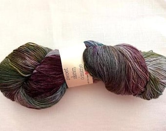 Sweet Skein O'Mine Hand Dyed Sock Yarn ~ Color St. John inspired by the northern lights in Nova Scotia ~ 80/20 Superwash/Merino/Nylon