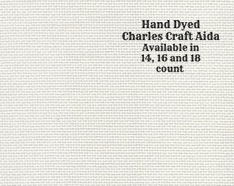 White Chocolate Mocha Aida (CC-BDA-66) ~ Hand Dyed DMC/Charles Craft Cross Stitch Fabric from Vintage NeedleArts