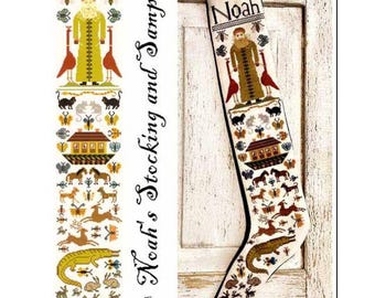 PAPER Cross Stitch Chart- Noah's Stocking and Sampler from Kathy Barrick