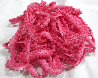 Watermelon Mini Pom Pom Trim (MPP-94) by Vintage NeedleArts ~ hand-dyed 2 continuous yards