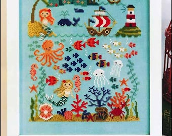 PAPER Cross Stitch Chart - It's a Mermaid Life by Tiny Modernist