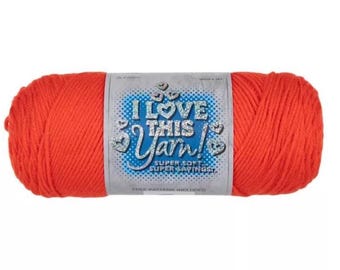 I Love This Yarn! (Orange) ~ super soft machine washable 100% acrylic