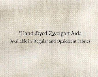 Khaki Aida (Z-BDA-38) Hand Dyed Zweigart Cross Stitch Fabric