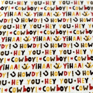 PER YARD ~ Howdy Cowboy flannel fabric ~ Camelot Fabrics 100% cotton western horse horseshoe