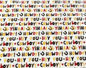 PER YARD ~ Howdy Cowboy flannel fabric ~ Camelot Fabrics 100% cotton western horse horseshoe