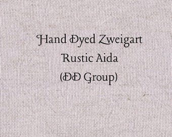 Lavender Lilacs Rustic Aida (OR-DDA-6) ~ Hand Dyed Zweigart Oatmeal Rustico Cross Stitch Fabric