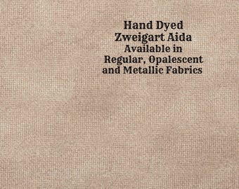 Mocha Aida (Z-BDA-72) Hand Dyed Zweigart Cross Stitch Fabric from Vintage NeedleArts ~ available in regular, opalescent and metallic Aida