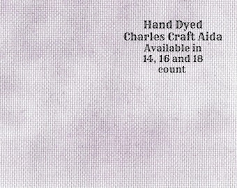 Lavender Lilacs Aida (CC-BDA-6) ~ Hand Dyed DMC/Charles Craft Cross Stitch Fabric from Vintage NeedleArts