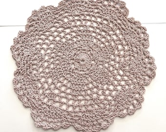 8" Hand Dyed Lace Crochet Doily (Highland Heather) ~ 100% cotton