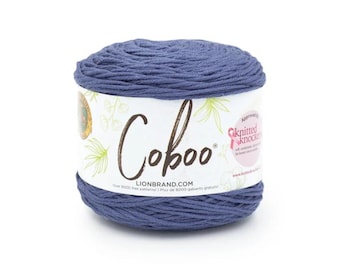 Lion Brand Coboo Yarn (Admiral) ~ super soft and breathable machine washable lightweight blend of cotton and bamboo #3 lightweight yarn
