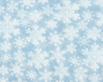 FAT QUARTER ~ Snowflake Embossed Cotton (Frozen) ~ Hand Dyed Fabric from Vintage NeedleArts 18x22 inches