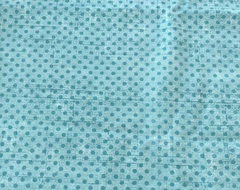 1-1/2 YARDS ~ 108" wide Turquoise Polka Dot Flannel Fabric ~ 100% cotton extra wide for larger projects