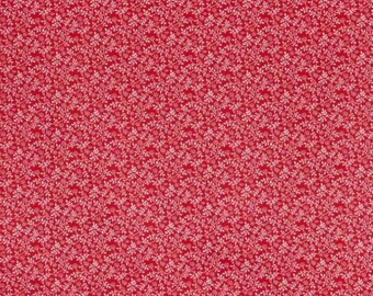 Red Floral Vines Calico Fabric ~ 100% cotton for sewing and quilting