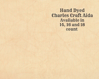 Tangerine Aida (CC-DDA-53) ~ Hand Dyed DMC/Charles Craft Cross Stitch Fabric from Vintage NeedleArts
