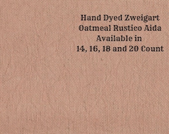 Copper Penny Rustic Aida (OR-DDA-110) ~ Hand Dyed Zweigart Oatmeal Rustico Cross Stitch Fabric from Vintage NeedleArts