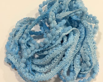 Summer Sky Mini Pom Pom Trim (MPP-88) by Vintage NeedleArts ~ hand-dyed 2 continuous yards