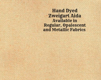 Butterscotch Aida (Z-BDA-83) Hand Dyed Zweigart Cross Stitch Fabric from Vintage NeedleArts ~ available in regular, opalescent and metallic
