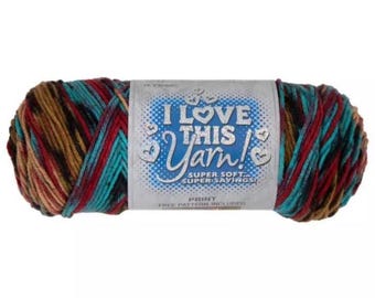 I Love This Yarn Print (Dakota) ~ super soft machine washable 100% acrylic
