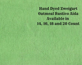 Shamrock Rustic Aida (OR-DDA-52) ~ Hand Dyed Zweigart Oatmeal Rustico Cross Stitch Fabric from Vintage NeedleArts