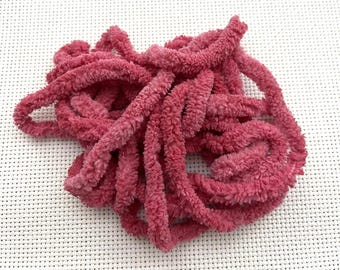 Raspberry Smash Petite Chenille Trim (PC-107) by Vintage NeedleArts ~ hand dyed 2 continuous yards