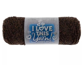 I Love This Yarn Print (Mahogany Singe) ~ super soft machine washable 100% acrylic