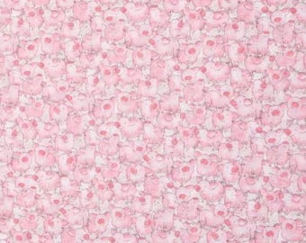 Watercolor Pigs Calico Fabric from Hi-Fashion Fabrics, Inc. ~ 100% cotton for sewing and quilting