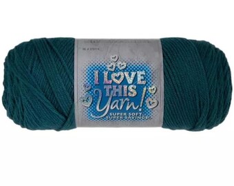 I Love This Yarn! (Antique Teal) ~ super soft machine washable 100% acrylic