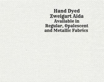 Winter White Aida (Z-DDA-89) Hand Dyed Zweigart Cross Stitch Fabric from Vintage NeedleArts ~ available in regular, opalescent and metallic