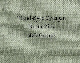 Sherwood Forest Rustic Aida (OR-DDA-24) ~ Hand Dyed Zweigart Oatmeal Rustico Cross Stitch Fabric